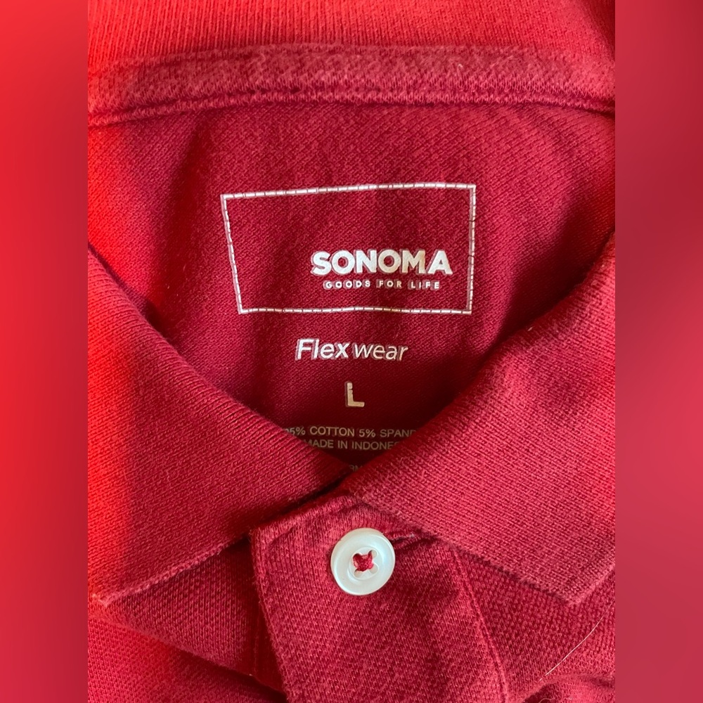 Sonoma Flexwear Polo Shirt Trio Red, Blue, Light Blue Men’s Large - Picture 2 of 4